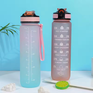 Botella de Agua Motivacional de 1 Litro (32 oz) con Filtro de Paja, Libre de BPA, Tritán, para Gimnasio, Fitness y Deportes, con Marcador de Tiempo - Product Image 4