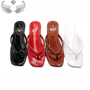 Solid-color Women's Casual High-heeled, Height-increasing <strong>Flip</strong>-<strong>flops</strong>, High-heeled Sandals, Breathable Women's slippers - Product Image 1