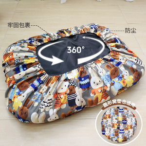 Funda para cama de perro a cuadros de algodón rectangular lavable, protector de cama para perro - Product Image 2