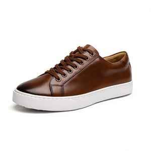 Zapatos de Cuero Genuino para Hombre, Talla Grande, Estilo Británico, Suela Gruesa, Casuales, de Cuero de Primera Calidad, Hechos a Mano - Product Image 3