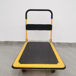 Chariot à main pliable robuste jaune 50*70cm 60*90cm, plateforme en acier, chariots à main pliables avec quatre roues en PVC/PU - Product Image 4