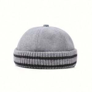 Chapeau Docker tricoté rayé style japonais vintage, automne-hiver, pour femmes et hommes, chapeau docker décontracté, casquette de baseball pour sports de plein air - Product Image 6