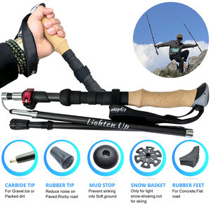 Bâtons <span class=keywords><strong>de</strong></span> trekking en alliage d'aluminium en fibre <span class=keywords><strong>de</strong></span> <span class=keywords><strong>carbone</strong></span> Bâton <span class=keywords><strong>de</strong></span> randonnée pliable à verrouillage rapide externe Bâton <span class=keywords><strong>de</strong></span> <span class=keywords><strong>marche</strong></span> nordique - Product Image 2