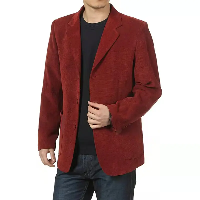 High Quality Casual Single Breasted Men's Suit Jacket Corduroy Blazer For Men