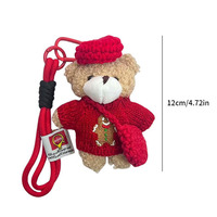 Porte-clés en peluche créatifs en gros : Bonhomme en pain d'épices, ours en peluche de Noël, pendentifs pour sacs et voitures, accessoires de porte-clés