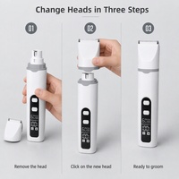 Kit de toilettage pour animaux de compagnie en matériau ABS transfrontalier, tondeuse électrique multifonctionnelle rechargeable pour chats et chiens T8, outil de toilettage 4-en-1