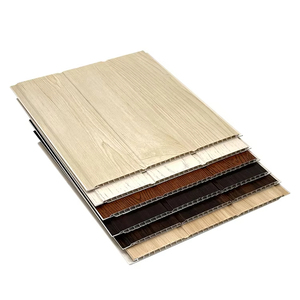 Tùy chỉnh kích thước <span class=keywords><strong>PVC</strong></span> gạch Trần Hiện Đại bằng gỗ mô hình phổ biến nhà trang trí tính năng chống thấm nước và chống cháy - Product Image 3