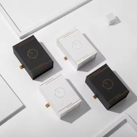Emballage personnalisé pour huile de parfum pour homme, boîte-cadeau magnétique de luxe recyclable doublée d'une éponge avec logo imprimé en or noir