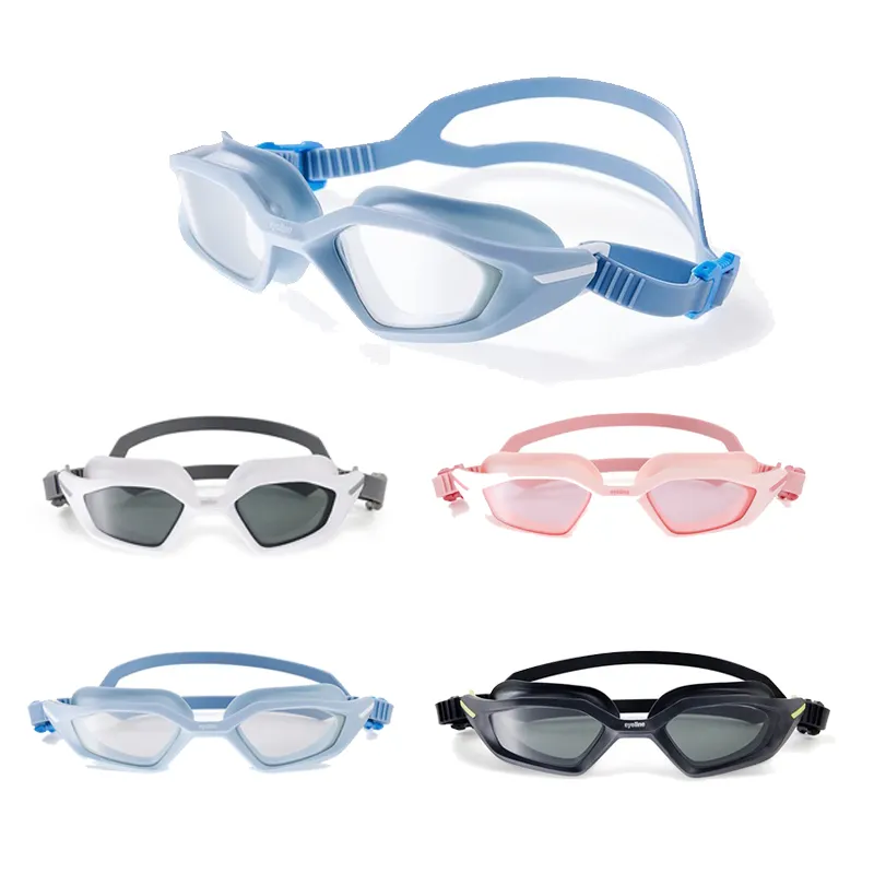 Profesyonel yüzme gözlükleri yetişkin özel yüzmek gözlük su geçirmez mavi ve sarı