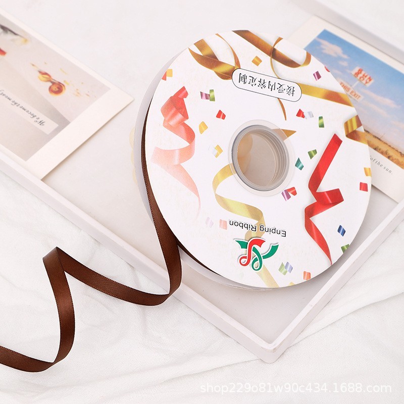 สีน้ำตาล-1ซม. ม้วนละ 100 หลา