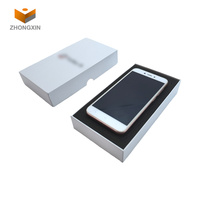 Boîte en carton kraft blanc produit en usine avec logo personnalisé emballage rigide vide pour téléphone portable universel de toutes tailles