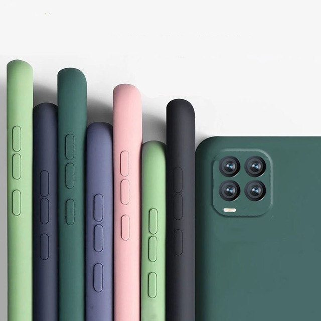 For Realme 8 Case Cover for Realme 8 Pro C21 C25 7 Narzo 30 5g Reno6 A94 RENO 4 Original Liquid Silicone Soft TPU Phone Bumper