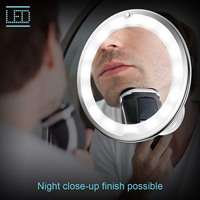 2025 Smart LED Wall-Mounted Cosmetic Makeup Mirror with 10X Magnifying 360 Degree Rotation Lights for Bathroom Use