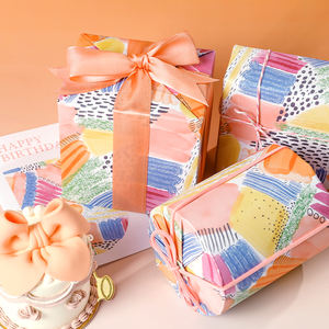 Vente en gros de papier d'emballage d'anniversaire enduit de haute qualité rouleau de blocs de coup de pinceau emballage cadeau artisanat supérieur - Product Image 4