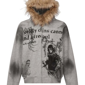 OEM Custom Men's High Quality 100% Cotton Zip Hooded Street <b>Hip</b> Hop Style 3D Spider Print Casual Oversized Eco-Friendly Hoodie - Product Image 2