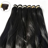 Cabello Humano Remy 100% a Granel, Extensiones de Cabello Liso Natural con Cutícula Alineada, Sin Caída, Compatible con Permanente y Tinte, Venta al por Mayor