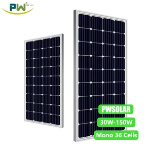 Toptan Tier 1 en ucuz fiyat güneş panelleri 50W Mono fotovoltaik kristalin güneş pili hammadde güneş tesisi için PV panelleri