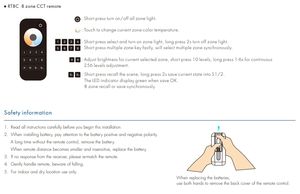 SKYDANCE RT8C 8 zone alimentato a batteria CCT Touch Wheel RF Remote dimmer per Controller LED a doppio colore - Product Image 6
