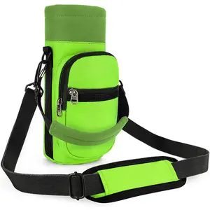 High Quality Custom Outdoor Neoprene Sleeve Bottle Carrier Holder Hiking Travel Cooler Sling Water Bottle Bag