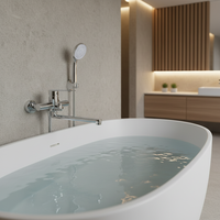 Robinet de Douche Mural Moderne en Acier Inoxydable à 2 Fonctions, Chaud et Froid, avec Douchette Pliante pour Bain et Douche
