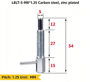 Piston d'indexage à poignée en L (LBLT) en acier inoxydable à ressort pour un positionnement sécurisé dans les profilés en aluminium - Product Image 2
