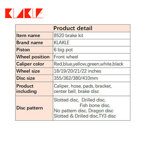 KLAKLE <span class=keywords><strong>Kit</strong></span> <span class=keywords><strong>de</strong></span> frein <span class=keywords><strong>de</strong></span> voiture Racing Rotor Disc 8520 <span class=keywords><strong>roue</strong></span> avant 21 pouces pour Volkswagen <span class=keywords><strong>Golf</strong></span> <span class=keywords><strong>6</strong></span> - Product Image 2