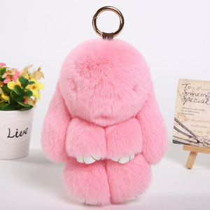 15Cm Bất Rex Lulu Thỏ Fluffy Mặt Dây Chuyền Nhỏ Thỏ Sang Trọng Mặt Dây Chuyền Túi Xe Keychain Hairball Mặt Dây Chuyền Xe Gương Fluffy Keyring - Product Image 3