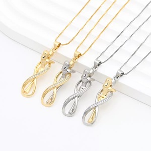 BD-B9061 Collier religieux délicat avec pendentifs <span class=keywords><strong>Vierge</strong></span> Marie, Cœur, Lune, Football, <span class=keywords><strong>Zodiaque</strong></span>, plaqué or 18 carats, Tendance - Product Image 3