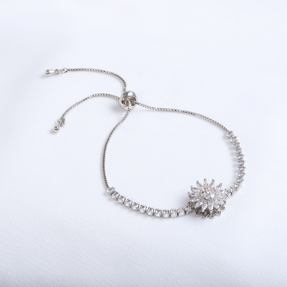 Bracelet rotatif en zircon-argent