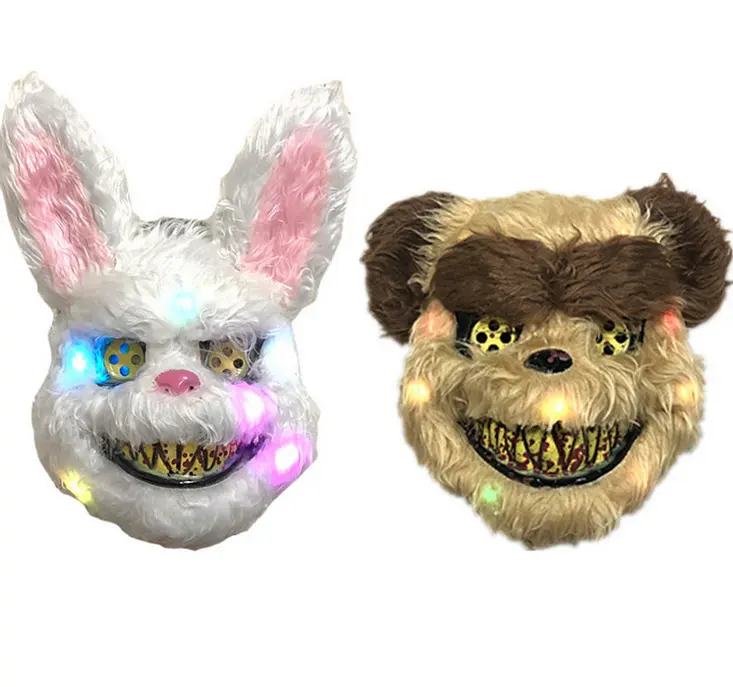 Mascarilla de felpa con forma de Animal para niños y adultos, máscara de Cosplay para fiesta de Halloween