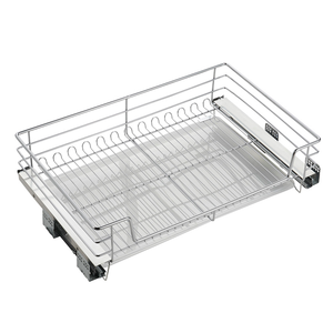 Cesta de Almacenamiento Metálica Extraíble de Diseño Moderno, Cesta de Acero para Esquina de Gabinete de Cocina, Extraíble por Tres Lados, Organizador de 2 Niveles - Product Image 4