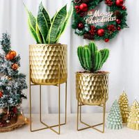 Ensemble de deux supports de plantes en métal porte-fleurs porte-plantes modernes porte-fleurs pour pot de fleurs salon intérieur