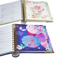 Carnet avec onglets de séparation, planificateur spiralé, journal relié, impression d'usine, logo personnalisé