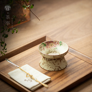 Chinese Style Porcelain <b>Tea</b> Strainer Peony Design Dehua Ceramic Reusable <b>Tea</b> <b>Infuser</b> Matte Finish - Product Image 1