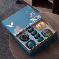 Boîte cadeau en céramique pour tasses à café et tasses bol d'emballage et assiettes avec revêtement UV de stratification mate et doublure en éponge de gaufrage