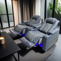 Heiße Doppels tiche Massage stühle Top Grain Leder Home Liegestühle Theater bestuhlung Electric Cinema Sofa Recliner