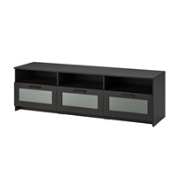 FSC Meuble TV style moderne en bois noir avec tiroirs Vente en gros pour salon et chambre à coucher Mobilier de maison