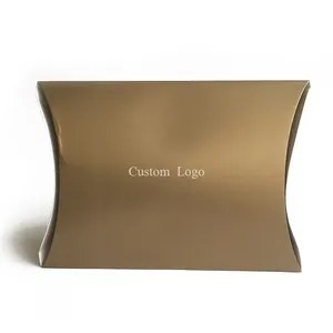 Custom Printing Logo Luxury Foldable Paper Kraft Mini Candy Packaging Pillow Shaped Gift Box