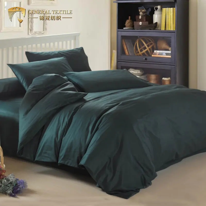 Luxury 300TC Queen Size Egyptian Cotton Sheet Sets Plain Dyed Bedding Set