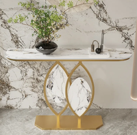 Console d'entrée de luxe en marbre et miroir, meuble de couloir minimaliste, armoire créative pour hall d'entrée, mobilier de salon artistique