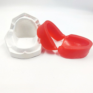Modèle <span class=keywords><strong>de</strong></span> mâchoire édentée avec bordure en cire, <span class=keywords><strong>plaque</strong></span> <span class=keywords><strong>de</strong></span> base avec cire rouge pour la fabrication <span class=keywords><strong>de</strong></span> prothèses complètes - Product Image 5