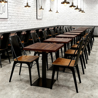 Juego de Muebles de Restaurante de Estilo Moderno, Mesas y Sillas de Metal para Cafetería, Sillas Comerciales para Cafetería, Sala de Estar Moderna de Lujo