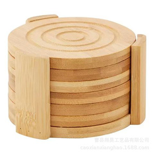 Round Bamboo Coaster Heat Insulation Mat For Tea Cup Coffee Cup Tableware Wooden Tray Environmental Friendly - Product Image 5