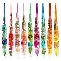 Crochets à fil imprimé avec pointes en résine colorées, aiguilles à tricoter pour pulls, crochets de bricolage faits à la main pour le tissage artisanal et la broderie