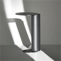 Table basse ronde minimaliste italienne en acier inoxydable, design scandinave, durable, noire, pour salon, mobilier de maison