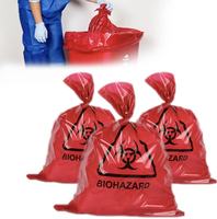 Rote Biohazard-Abfallbeutel Einweg-Medizinische HDPE-Beutel für Infektiöse Abfallentsorgung
