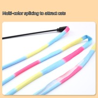 Bâton flexible en plastique avec long ruban en soie arc-en-ciel pour l'exercice, le divertissement et le soulagement de l'ennui, jouet interactif pour chat