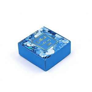 Wholesale Custom Luxury Blue Floral Folding Gift Box Gold Foil <b>Wedding</b> Gift Packaging - Product Image 4