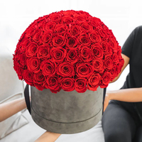Boîte de champignons de fleurs éternelles classiques en gros, Eternas Rosas Preservadas, cadeaux, nom personnalisé sur la boîte de roses éternelles