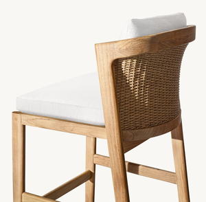 LUXORA Ensemble extérieur pour hôtel resort patio et jardin Tabouret de <span class=keywords><strong>bar</strong></span> et de comptoir <span class=keywords><strong>en</strong></span> <span class=keywords><strong>teck</strong></span> Hauteur Mobilier d'extérieur moderne de luxe Tabouret de <span class=keywords><strong>bar</strong></span> - Product Image 4
